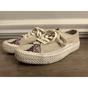 Dolce Vita Women's Valor Platform Sneaker so 8.5 Sandstone Snake Print